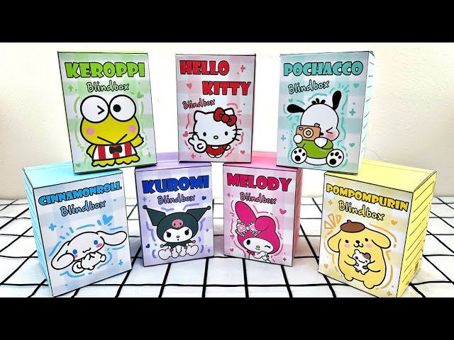 (💜 Paper DIY ❤️) Unboxing Blind box Sanrio Kuromi, Melody, Cinnamoroll 100$ | Asmr | Blindbag SANRIO