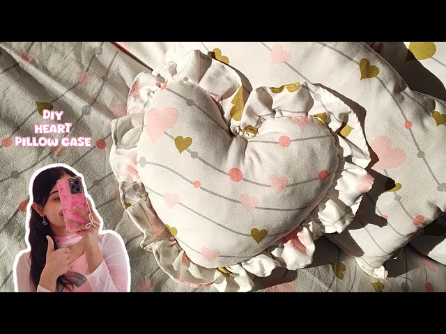 Diy pillow case 💕 || How To Make Heart Pillow Case