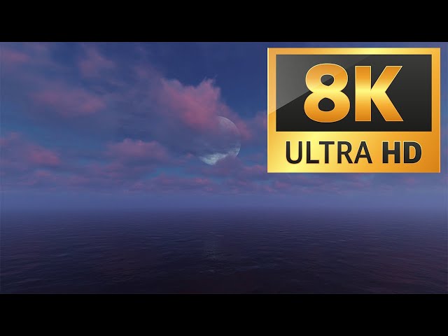 UHD Video 4320p - Timelapse with Ocean, Moon, Clouds | 8K UHD