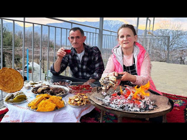 Traditional Albanian Lunch Made Over Open Flames! 🔥🍴🇦🇱