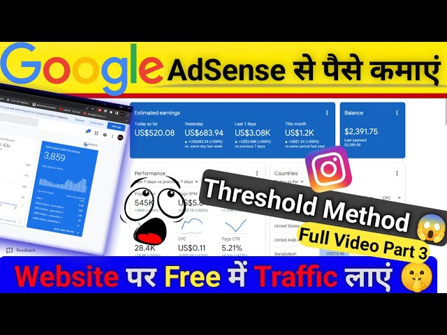 Instagram Threshold Method Free Traffic Generate || Website Par Trafic Kaise Laye Free Me