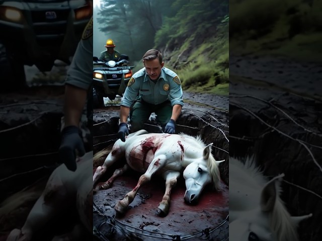 Badly Injured Horse Rescued By Forest Ranger #humanity #animalrescue #cute #shorts #horse #ai