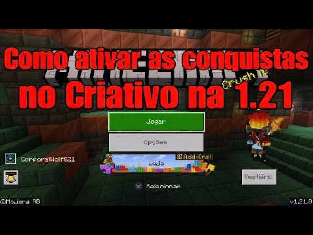 Como ativar as conquistas no Criativo Minecraft 1.21 em 2024