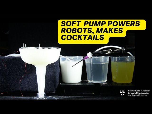 Soft robot pump powers soft robots, makes cocktails