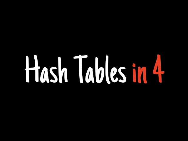 Hash tables in 4 minutes