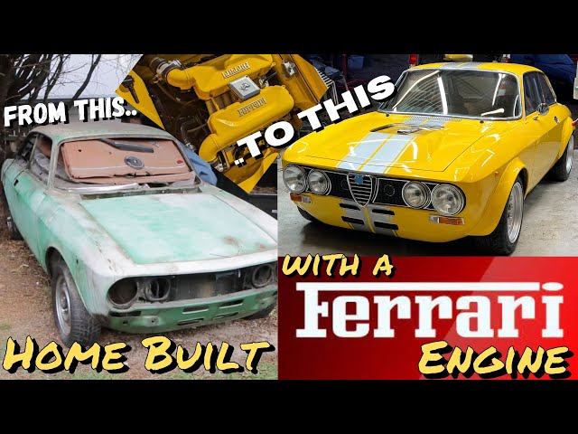 Abandoned under a tree to Ferrari engine, complete Alfa restomod in 15minutes - The Alfarrari