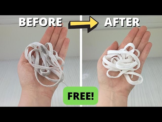 How To Clean Shoelaces  - Super WHITE (Easy, FREE Way)