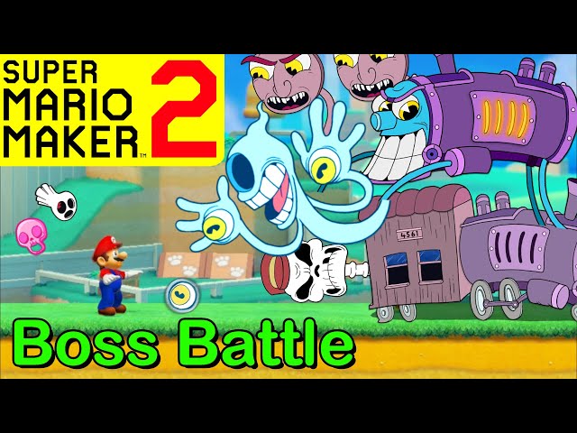 Mario Maker 2 - How to make THE PHANTOM EXPRESS boss battle (Mario Maker Boss ideas)(CUPHEAD bosses)