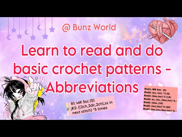 How to read abbreviations and do basic patterns crochet 💗 #crochet #howtocrochet #learning