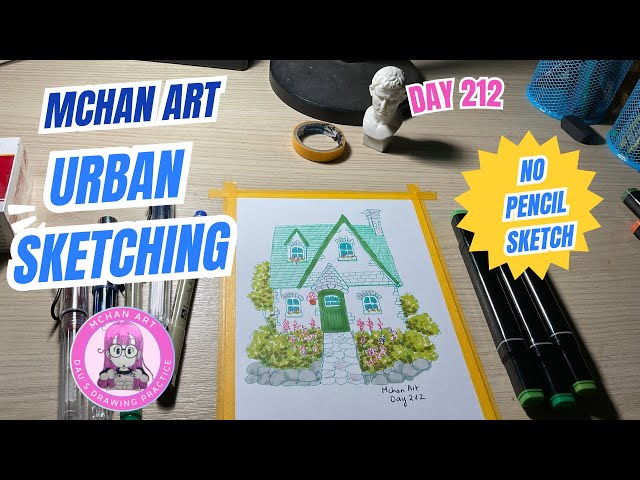 Draw with me - Day 212 #urbansketching #arttutorial #drawing