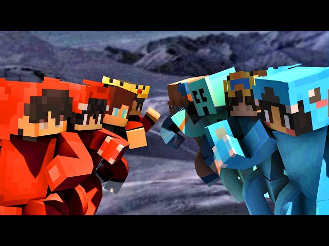 Red vs Blue! Cash and Nico x Omz and Roxy x Maizen x Mongo x Craftee x Jeffy Johnny Marvin Minecraft