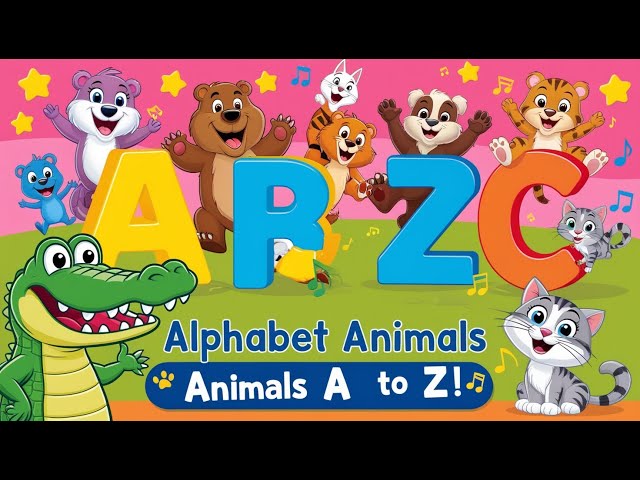 Alphabet Animals A to Z! 🐊🐻 Fun ABC Animal Song for Kids | Learn Letters & Animals