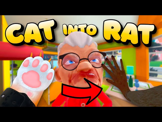 I Became a RAT to Escape GRANNY in I am Cat VR!