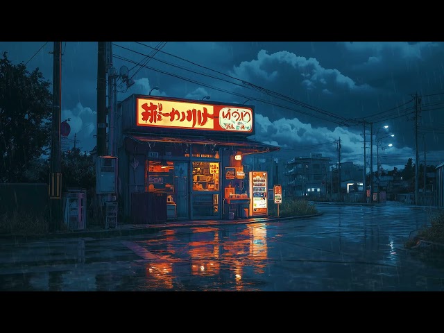 Experience Chill 1980s & 90s Lofi Hip Hop Beats | Productive Rainy Nights | Retro Tokyo Café | Rains