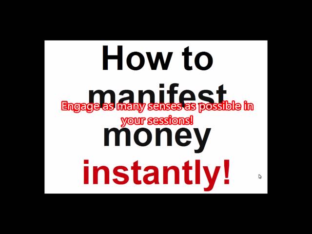 Secret revealed: How to manifest money instantly