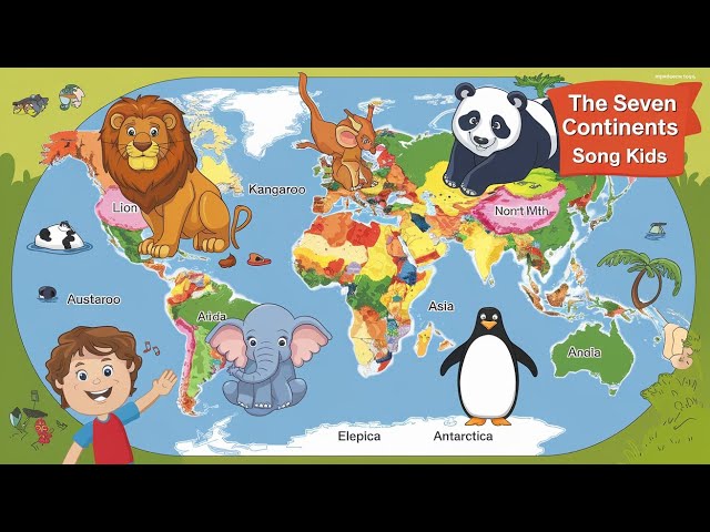 The Seven Continents Song  Learn & Sing with Fun kid song