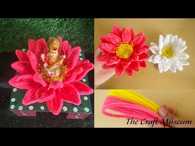 Beautiful DIY Lotus flower making idea with Pipe Cleaners | Craft Ideas | Home Decoration