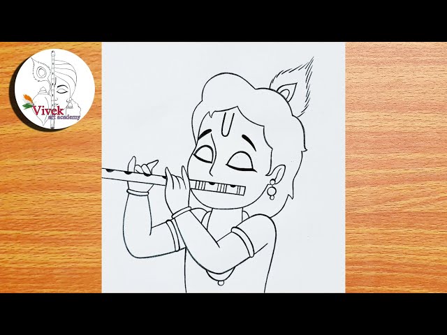 Krishna Drawing for Janmastami | Easy Drawing | How to Draw Beautiful Krishna Step by Step