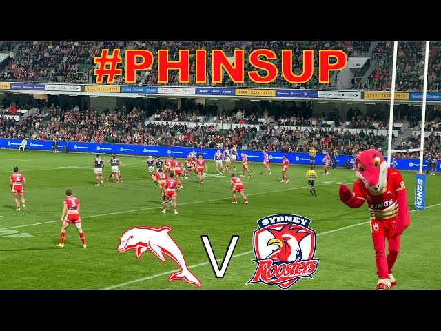 NRL Round 22 2024: Redcliffe Dolphins 🐬🔴⚪️ v Sydney Roosters 🐓🔵🔴 in HBF Park, Perth