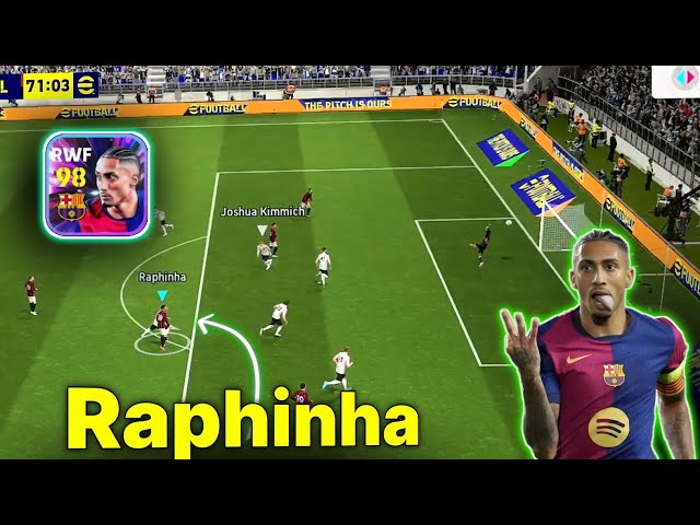 Selection Contract Raphinha 98 Free RWF Gameplay Skills Review in efootball Pes 2025 Mobile