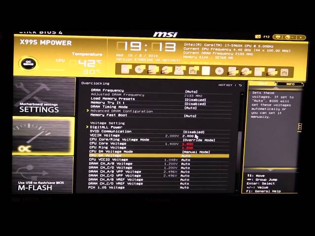 Click BIOS 4 on the MSI X99S MPower Motherboard