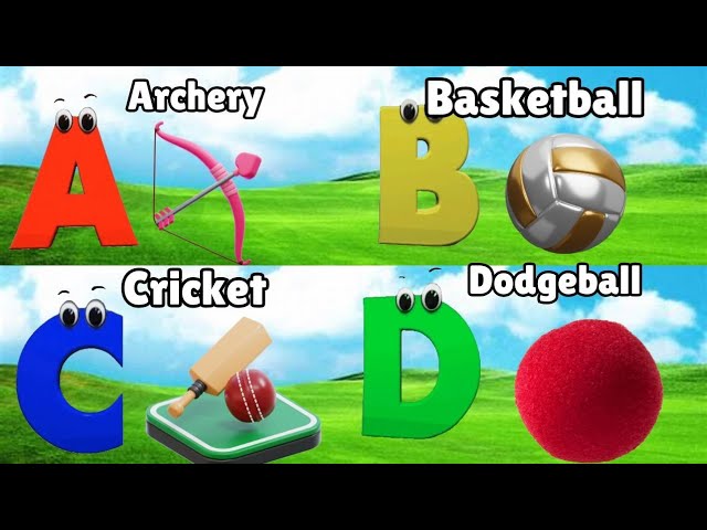 ABC Phonics Song , Sports Song , Sports phonics song for toddlers to learn alphabets, abc song