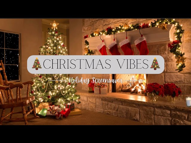 Christmas Fireplace Vibes ☃️🎄✨| Instrumental Screensaver