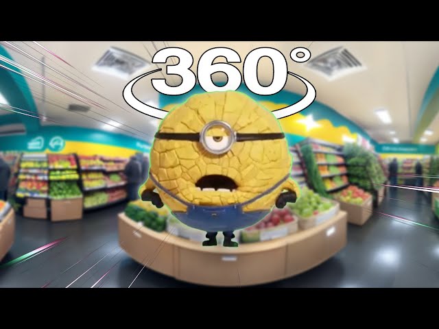 Mega Minion Jerry Jumpscare in Supermarket | 4K VR 360 Video || 360° VR