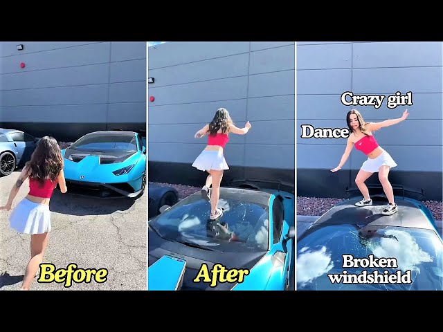 Lamborghini Owner's Worst Nightmare: Girl Dancing on Car Breaks Windshield