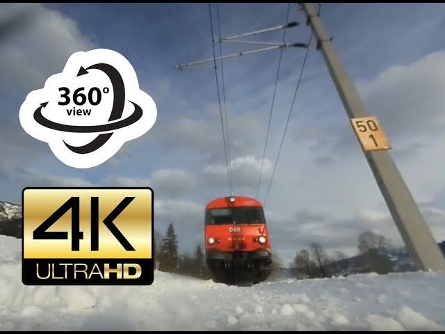 360° camera under train in AUSTRIA (4K) Virtual Reality