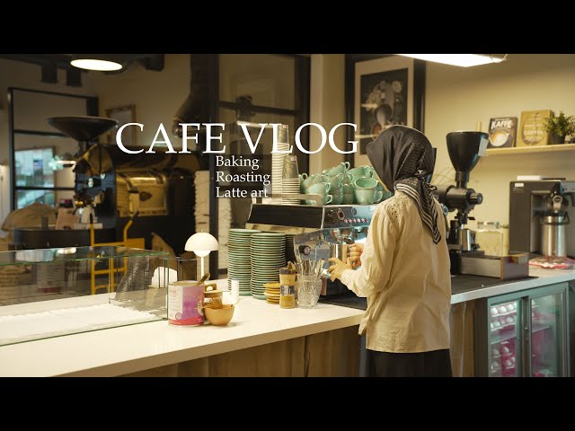 Cafe Vlog | A day in my life as a cafe owner - Baking🥐, Roasting🔥, Latte art☕️