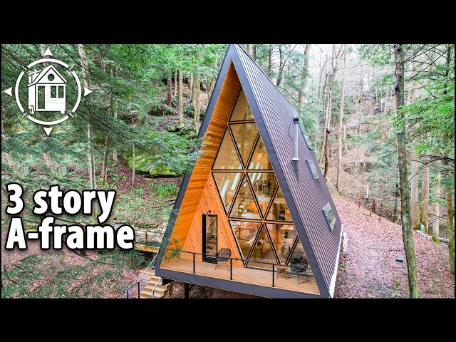 Family builds luxury A-frame that’s 3 stories tall (1500 sf)