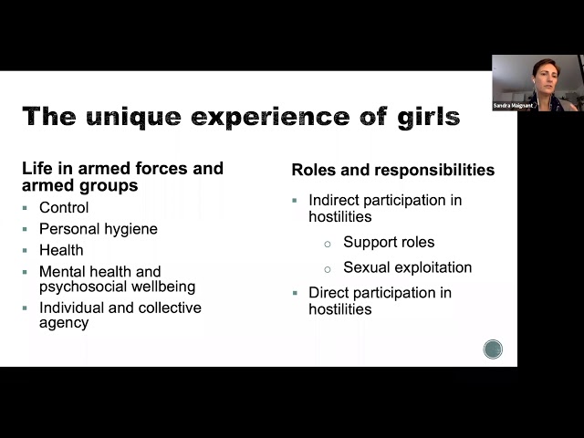 Webinar | Girls Associated with Armed Forces and Armed Groups