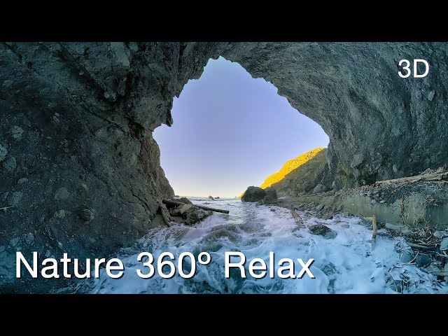 VR Video 360 Nature Pacific Beach - 5K Virtual Reality Nature Meditation 3D!