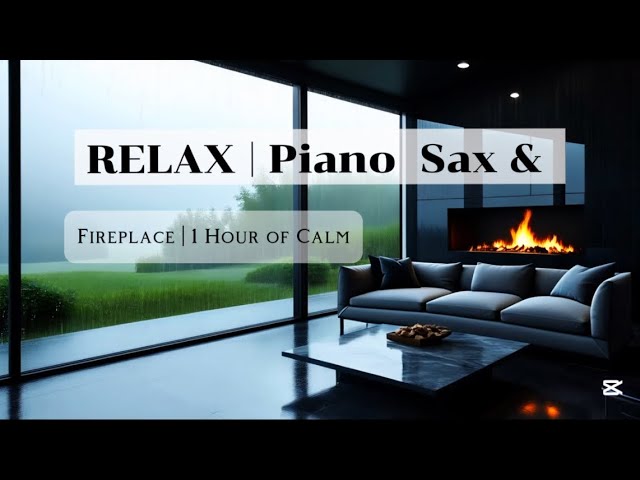 Relax Music| Jazz Piano & Saxophone with Fireplace and Rain Sounds - 1 Hour of Calm Chill