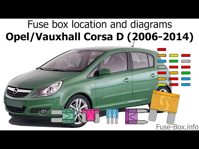 Fuse box location and diagrams: Opel / Vauxhall Corsa D (2006-2014)