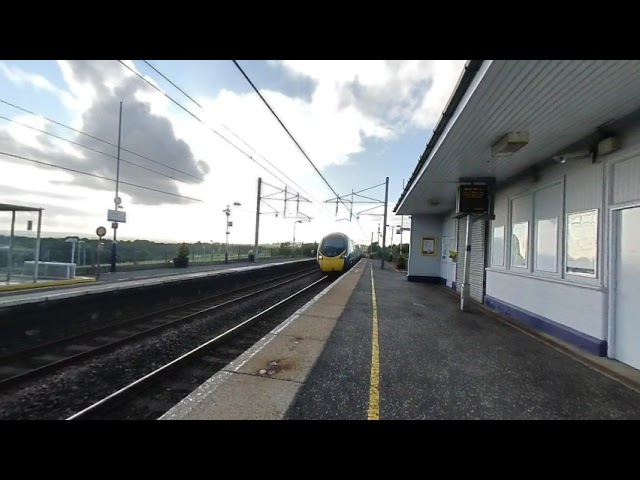 Avanti Pendolino passes through Carluke on 2021 08 14 at 1906 in VR180