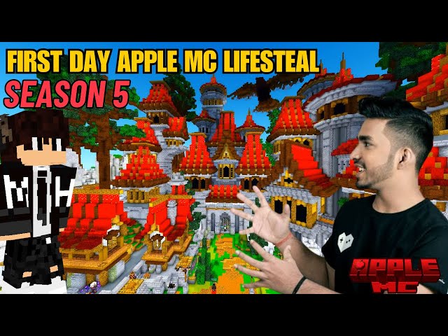 FIRST DAY APPLE MC LIFESTEAL SEASON 5  #minecraft #applemc