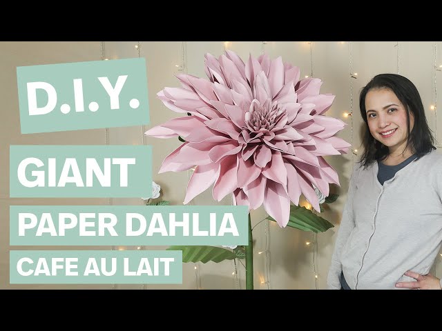 DIY Giant Paper Dahlia (Cafe au Lait) | Freestanding Paper Flower Tutorial for Weddings & Events