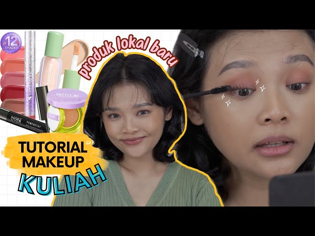 MAKEUP KULIAH CANTIK NATURAL SAWO MATANG PAKAI PRODUK LOKAL BARU | RIRIEPRAMS