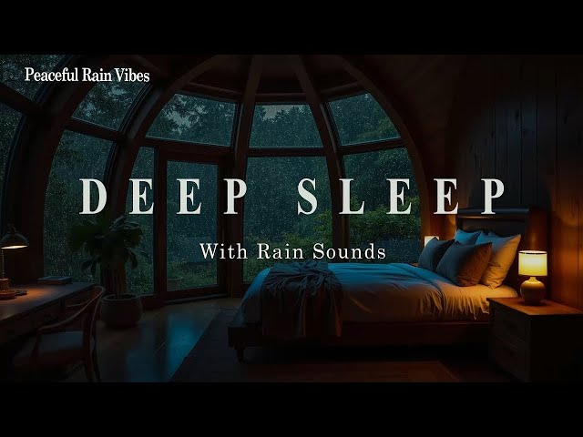 Warm Bedroom with Piano Music & Rain Sounds  🌧️🌿  Deep Sleep During the Rainy Night, Peaceful Sleep