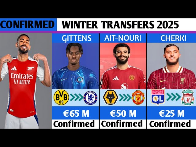 NEW CONFIRMED TRANSFERS & RUMOURS WINTER 2025🤑🔥CUNHA TO ARSENAL,JAMIE GITTENS TO CHELSEA