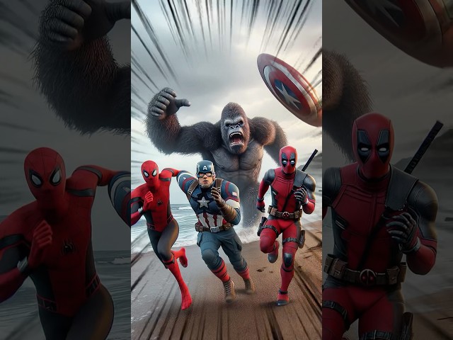 Stuck On A Deserted Island | Spider-Man vs Deadpool vs Captain America #shorts #spiderman #marvel