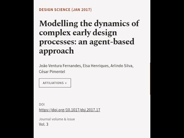 Modelling the dynamics of complex early design processes: an agent-based approach | RTCL.TV