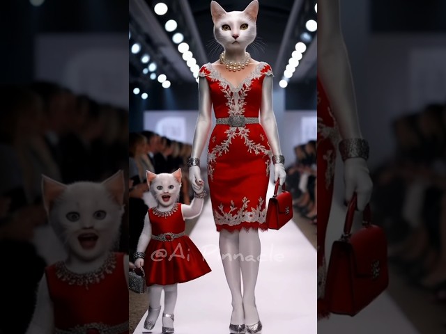 Cute Cat Family Modeling Walk 😻💫#cats #song #viralvideo #shorts