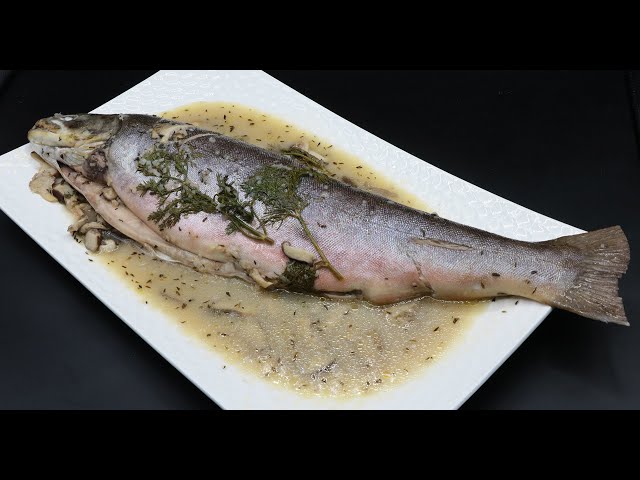 Technique de cuisson SVBT d'un poisson entier : omble chevalier au Riesling