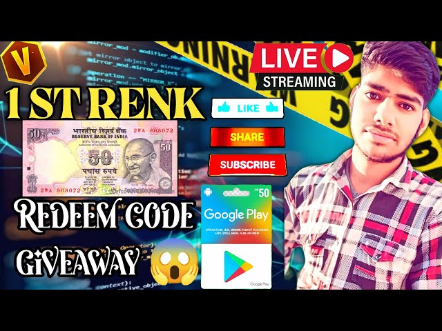 💸50 $ REDEEM CODE GIVEAWAY🎉✅-Garena Free Fire !! #freefire #nonstopgaming #rai #complexpcyt