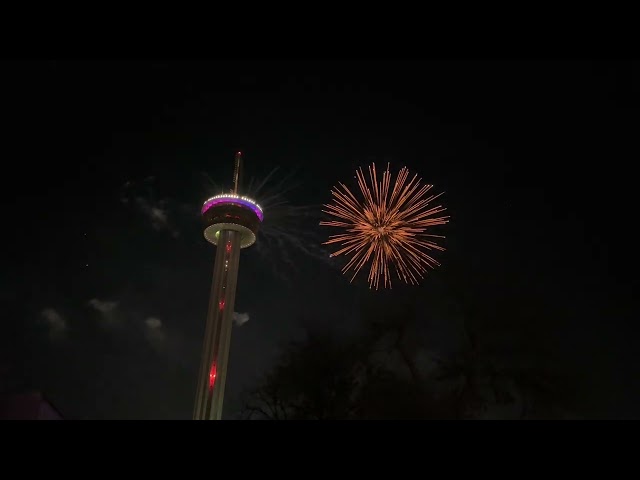 10, 9, 8, 7, 6, 5, 4, 3, 2, 1, HAPPY NEW YEAR 2023!!! FROM HEMISFAIR DOWNTOWN SAN ANTONIO, TEXAS.