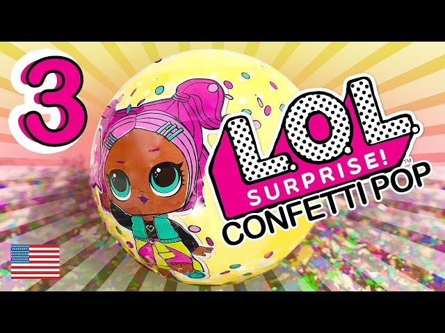 New LOL Surprise Doll Confetti Pop Unboxing Countdown 3 Rare LOL Rip Tide Fizzy