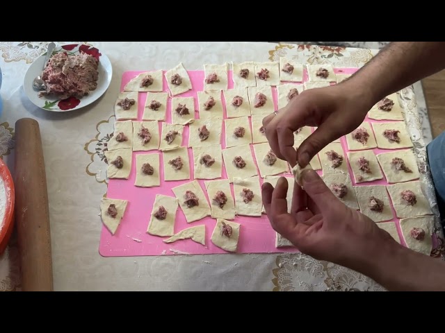 Ukrainian dumplings with meat in the heart of the Carpathians